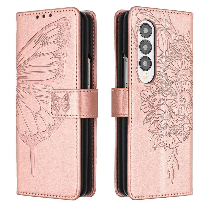 Butterfly Embossed Leather Phone Case For Samsung Galaxy z