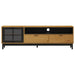 Tv Cabinet With Glass Door Flam 158x40x50 Cm Solid Wood