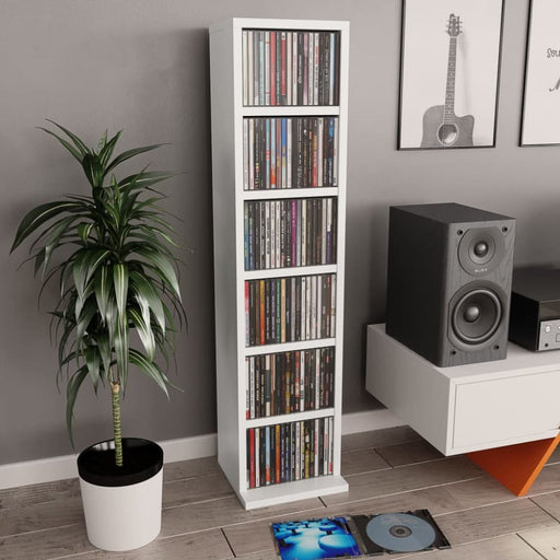 Cd Cabinet White 21x20x88 Cm Engineered Wood Nbbtpo