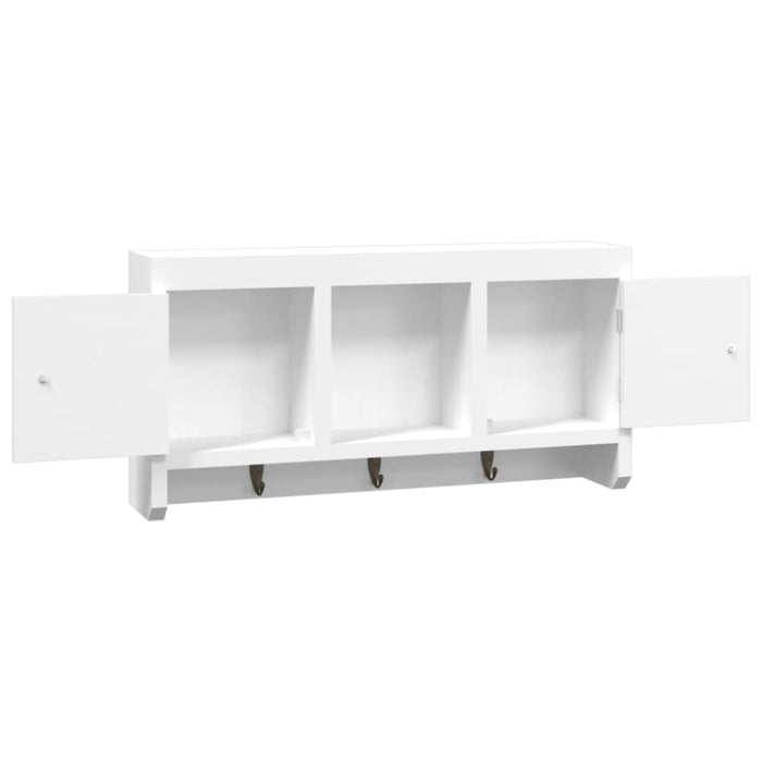 Key Cabinet White 40x8.5x20 Cm Engineered Wood&steel Tpblto