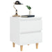 Bed Cabinets & Pinewood Legs 2 Pcs High Gloss White