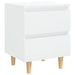 Bed Cabinets & Pinewood Legs 2 Pcs High Gloss White