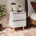 Bed Cabinets & Pinewood Legs 2 Pcs High Gloss White