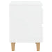 Bed Cabinets & Pinewood Legs 2 Pcs High Gloss White
