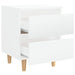 Bed Cabinets & Pinewood Legs 2 Pcs High Gloss White