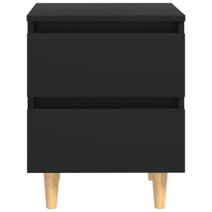 Bed Cabinets with Solid Pinewood Legs 2 Pcs Black 40x35x50