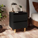 Bed Cabinets with Solid Pinewood Legs 2 Pcs Black 40x35x50