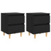 Bed Cabinets with Solid Pinewood Legs 2 Pcs Black 40x35x50