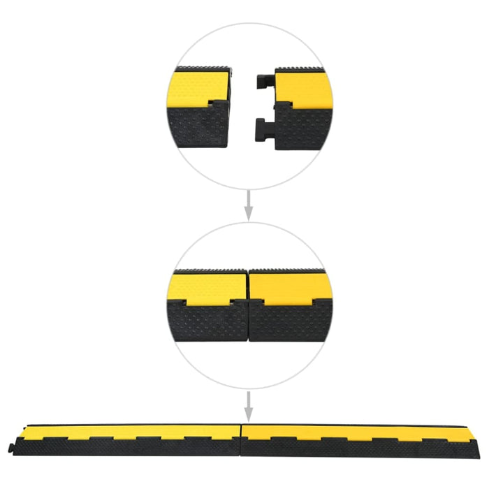 Cable Protector Ramps 4 Pcs 2 Channels Rubber 101.5 Cm