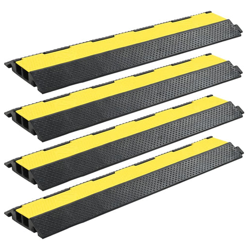 Cable Protector Ramps 4 Pcs 2 Channels Rubber 101.5 Cm