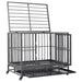 Dog Cage With Wheels Steel Oioakx