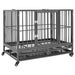 Dog Cage With Wheels Steel Oioakx