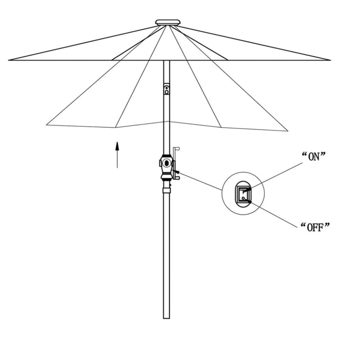 Led Cantilever Umbrella 3 m Green Axxbt