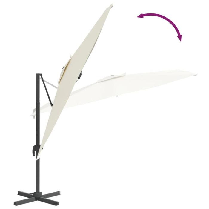 Cantilever Umbrella With Aluminium Pole Sand White 400x300