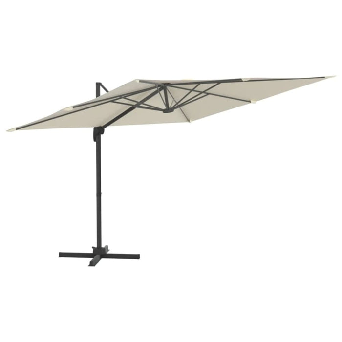 Led Cantilever Umbrella Sand White 400x300 Cm Tokkxi