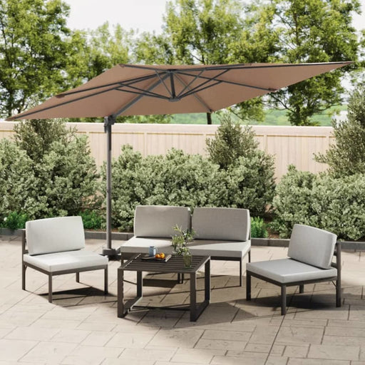 Led Cantilever Umbrella Taupe 400x300 Cm Tokktb