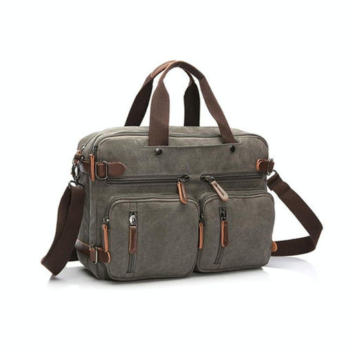 Canvas Three Purpose Business Briefcase Computer Bag