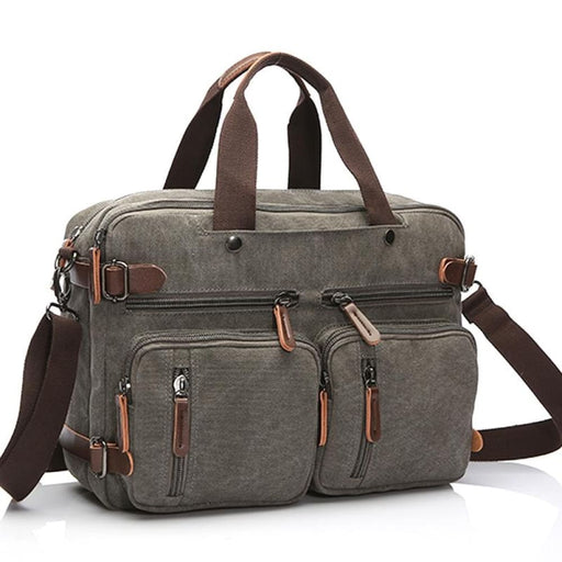 Canvas Three Purpose Business Briefcase Computer Bag