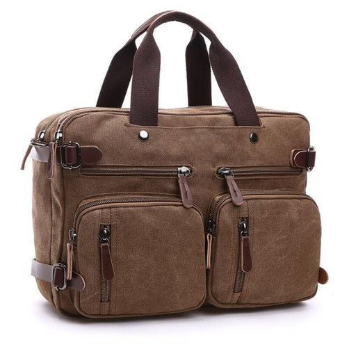 Canvas Three Purpose Business Briefcase Computer Bag