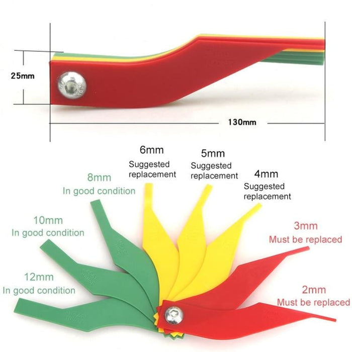 Car Brake Pad Scale Ruler Thickness Measuring Tool