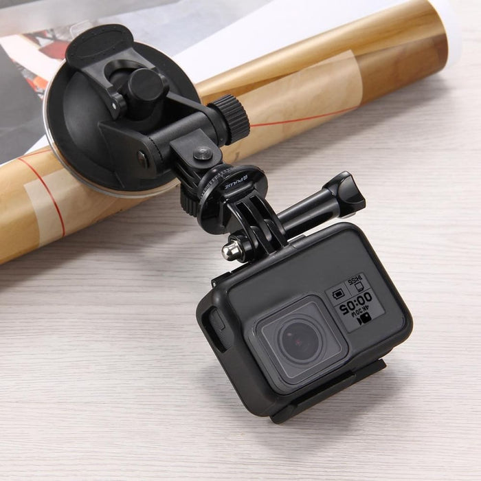 Car Suction Cup Mount With Screw Tripod Adapter And Storage