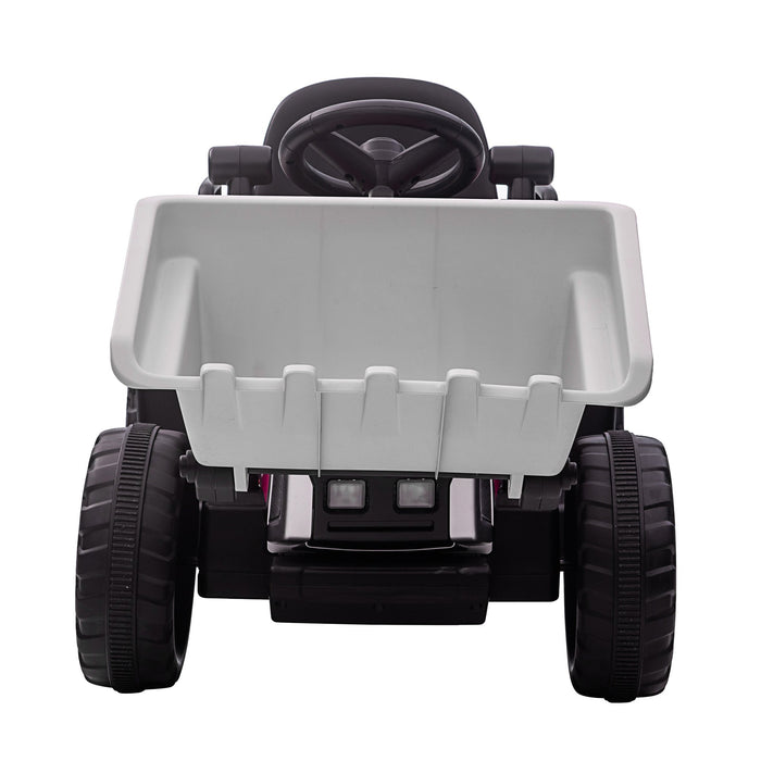 MX-611C Kids Electric Ride On Car Tractor Digger Loader Grey