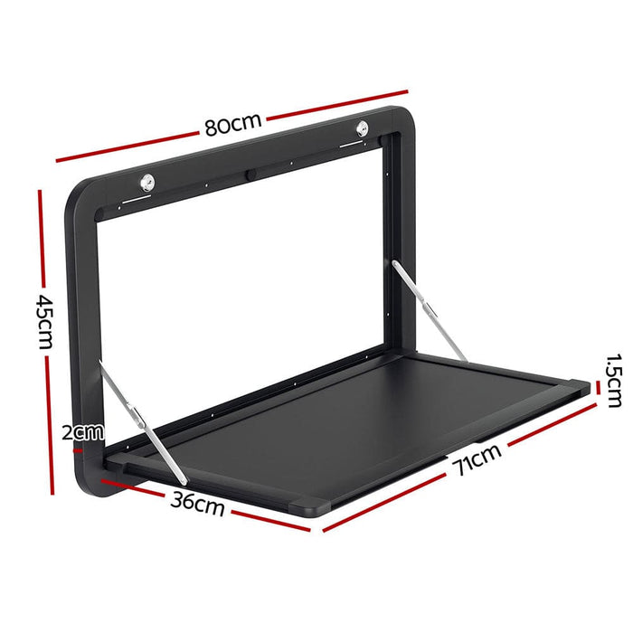 Caravan Table 800 x 450mm Folding Lockable Black