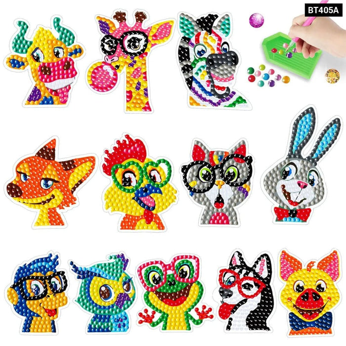 Cartoon Animal 5d Diamond Painting Stickers For Kids Crafts