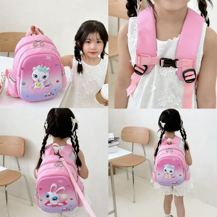 Cartoon Astronaut School Bag For Kids Blue