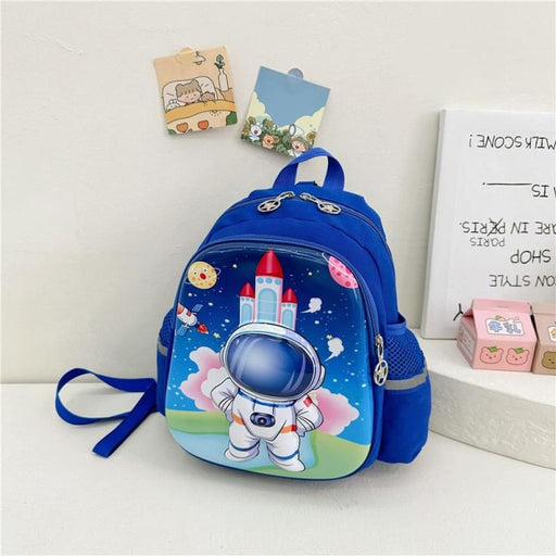 Cartoon Astronaut School Bag For Kids Blue