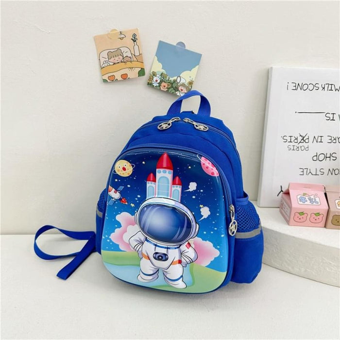 Cartoon Astronaut School Bag For Kids Blue