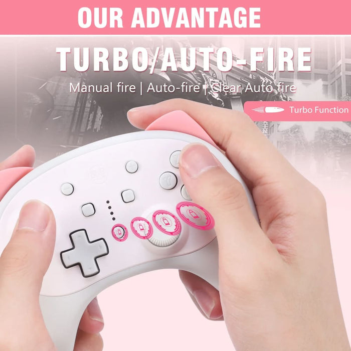 Cartoon White Cat Wireless Controller Small Size Auto Fire