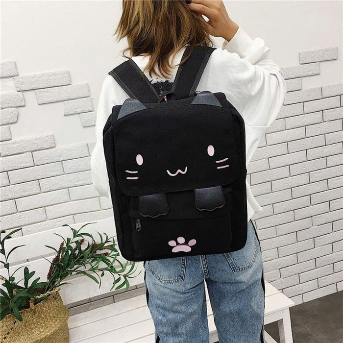 Cat Canvas Backpack For Leisure