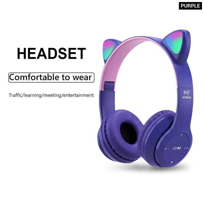 Cat Ear Bluetooth Headphones For Kids