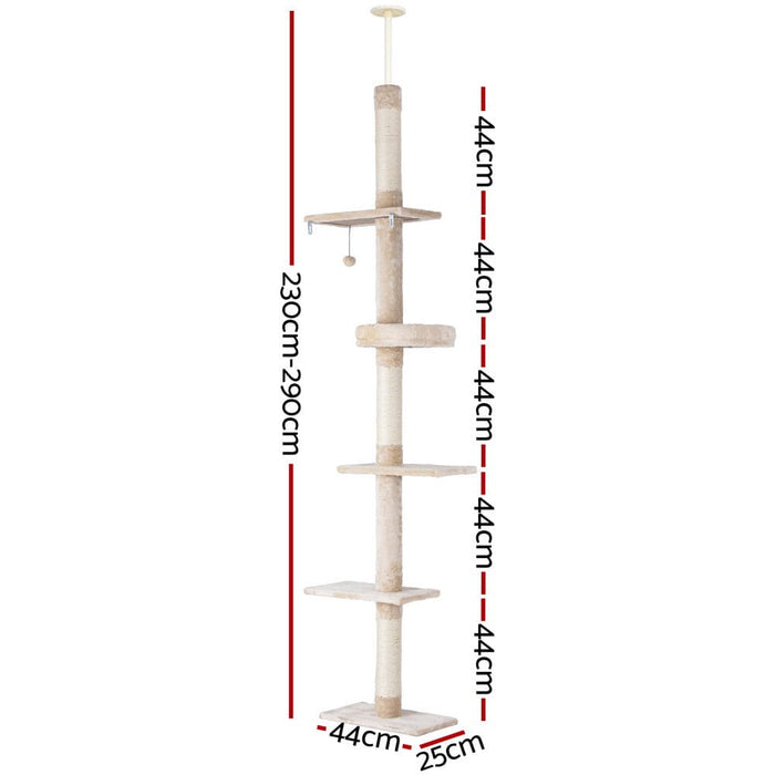 Cat Tree 290cm Tower Scratching Cats Post Scratcher Floor