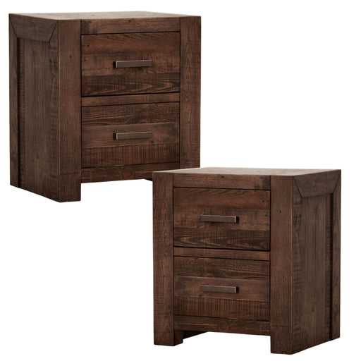 Catmint Set Of 2 Bedside Tables Drawers Storage Cabinet