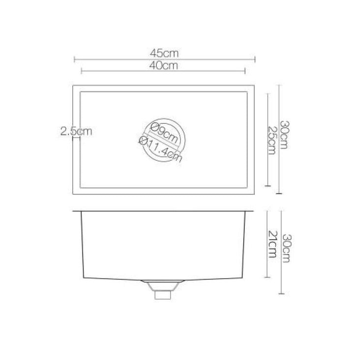 Cefito 30cm x 45cm Stainless Steel Kitchen Sink Under Top