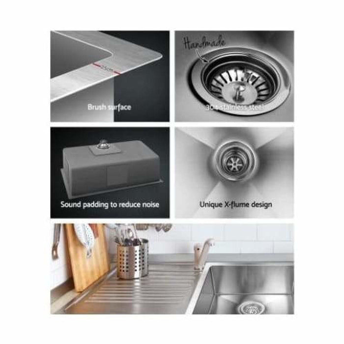 Cefito 70cm x 45cm Stainless Steel Kitchen Sink Under Top