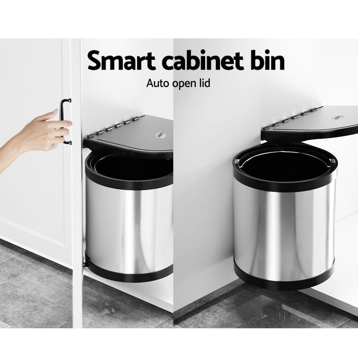 Cefito Kitchen Swing Out Pull Bin Stainless Steel Garbage