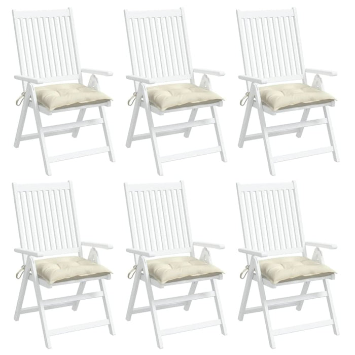 Chair Cushions 6 Pcs Cream White 50x50x7 Cm Oxford Fabric