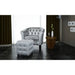 Tub Chair With Footstool Silver Faux Leather Gl89169