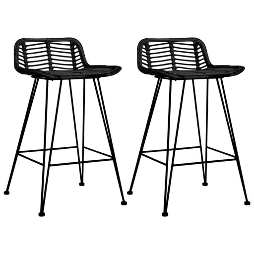 Bar Chairs 2 Pcs Black Rattan Gl7095