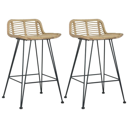 Bar Chairs 2 Pcs Natural Rattan Gl7085