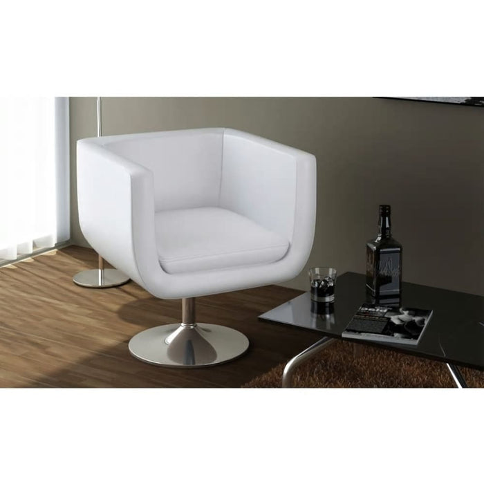 Bar Chairs 2 Pcs White Faux Leather Gl886169