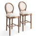 Bar Chairs 2 Pcs White Linen Gl739551