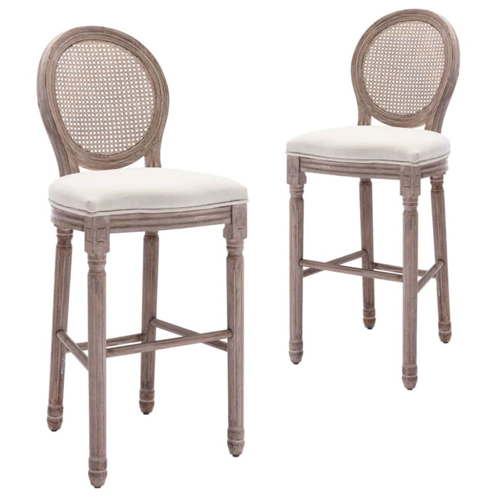 Bar Chairs 2 Pcs White Linen Xaptpx