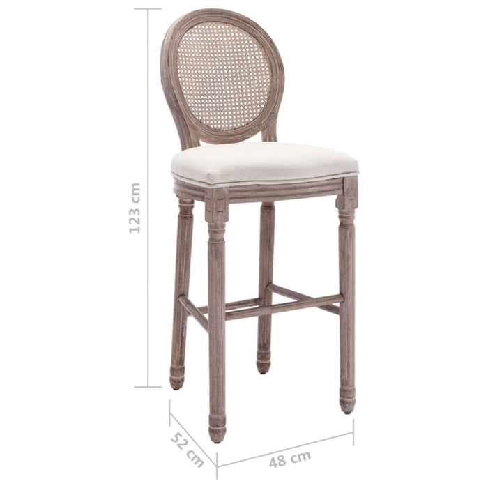 Bar Chairs 2 Pcs White Linen Xaptpx