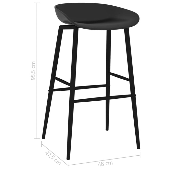 Bar Chairs 4 Pcs Black Gl72316