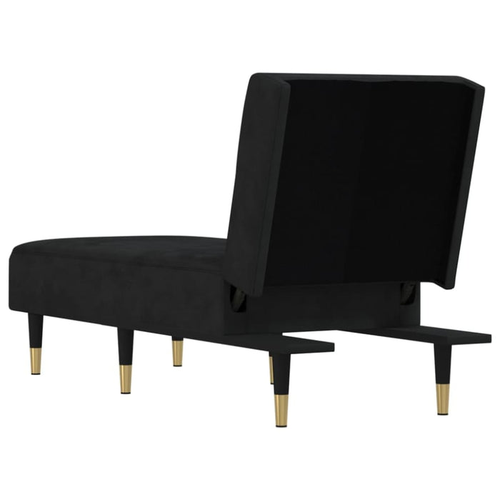 Chaise Longue Black Velvet Tpxnoo