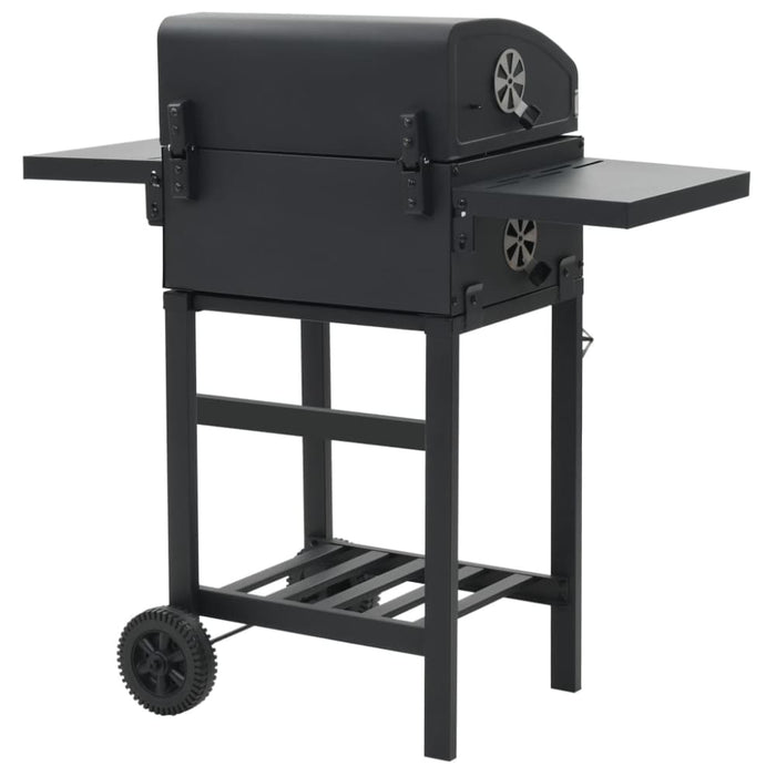 Charcoal-fueled Bbq Grill With Bottom Shelf Black Aaxnb